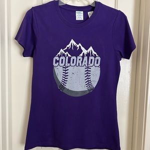 ⚾️COLORADO ROCKIES⚾️T-Shirt. New! Size Small. Purple.